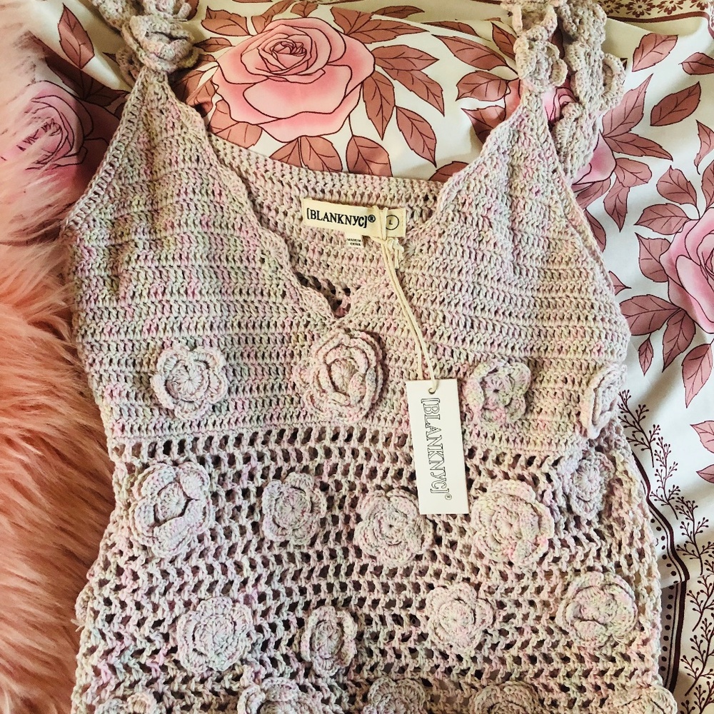 Just in NWT BLANKNYC Women’s Twinkle Toes Coquette crochet top